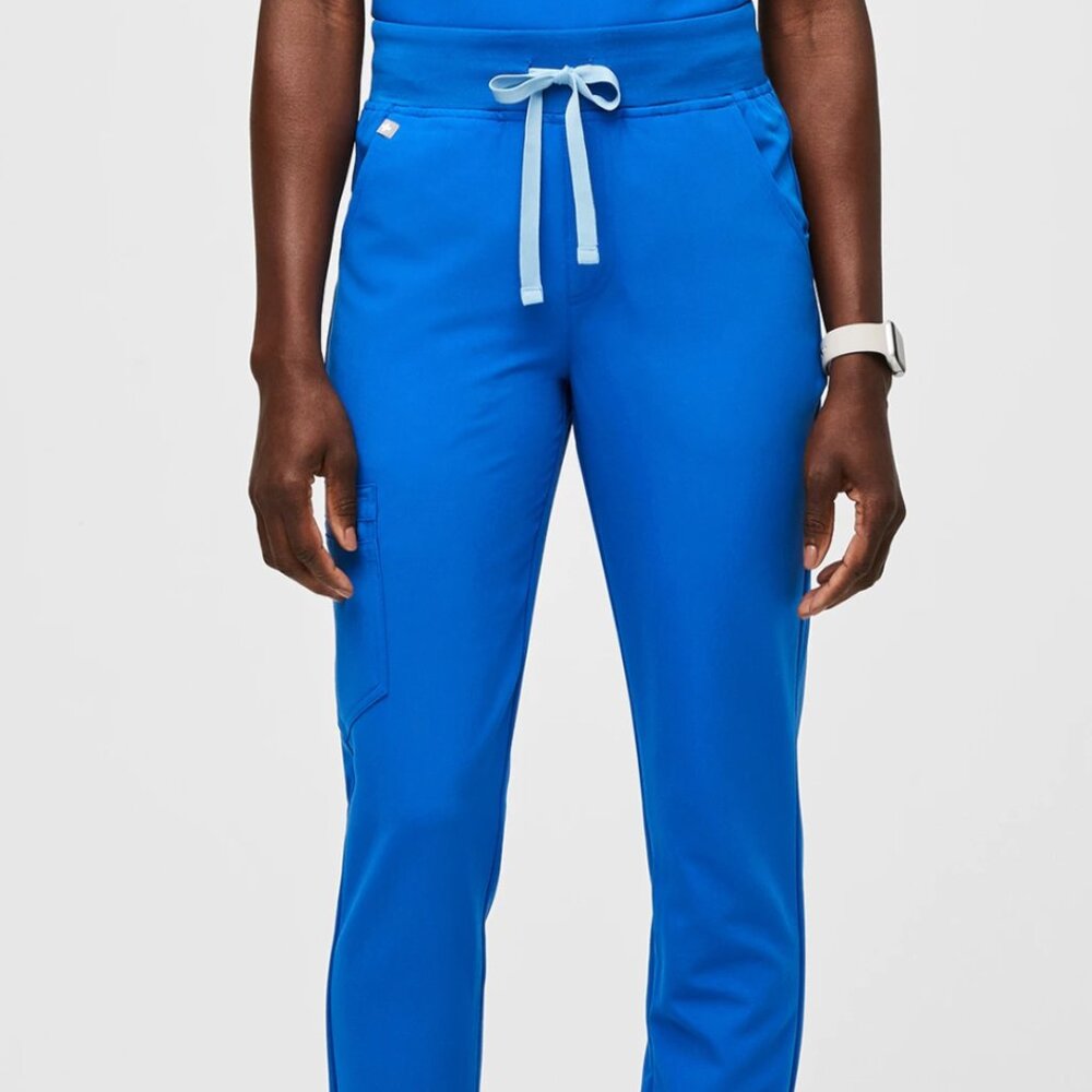 High Waisted Zamora Jogger Scrub Pants -  Royal Blue